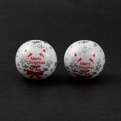 Набивные европейские бусины из натурального дерева&nbsp;LS-WOOD-C015-06C-1