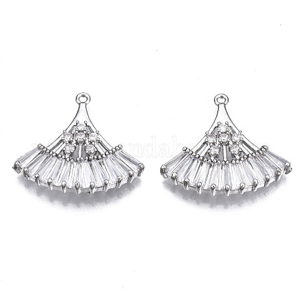 Латунные микропаве прозрачные подвески с фианитом ZIRC-S069-005P-1