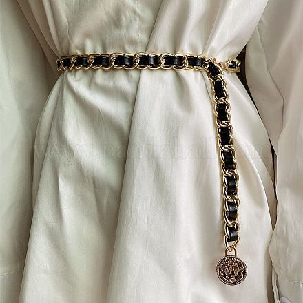 Сплав искусственная кожа плетеные поясные цепи для женщин WGB955C-05-1
