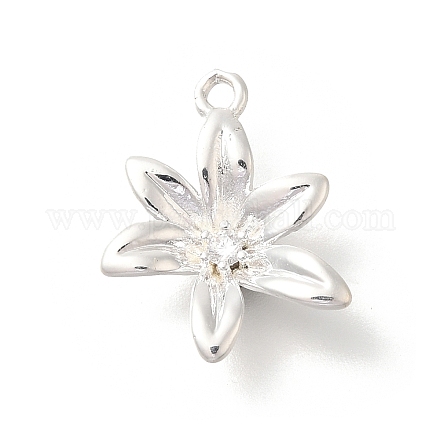 Цветок стойки обшивки латунь микро проложить Цирконом подвески KK-S399-05C-1