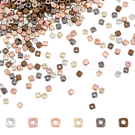 2400 шт. 6-цветные гальванизированные пластиковые бусины-разделители CCB&nbsp;FIND-HY0001-92-1