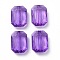 Transparent Acrylic Beads, Faceted, Rectangle, Medium Purple, 18x13x6.5mm, Hole: 1.8mm, about 420pcs/500g