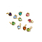Brass Micro Pave Cubic Zirconia Pendants, Heart Charms, Cadmium Free & Lead Free, Rack Plating, Long-Lasting Plated, with Jump Ring, Real 18K Gold Plated, Mixed Color, 9x7x3.5mm, Hole: 3mm