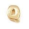 Brass Beads, Long-Lasting Plated, Rack Plating, Lead Free & Cadmium Free, Real 18K Gold Plated, Letter P, 14x10x5mm, Hole: 11x3mm