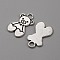 Tibetan Style Alloy Pendants, Bear Charms, Antique Silver, 21x12.5x1mm, Hole: 3mm
