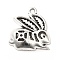 Tibetan Style Alloy Pendants, Rabbit Charms, Antique Silver, 19x17.5x3.5mm, Hole: 1.5mm, about 833pcs/1000g
