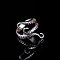 Alloy Adjustable Open Cuff Rings, Octopus Tentacles, Antique Silver, Inner Diameter: 16~19mm