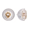 925 Sterling Silver Ear Nuts, Real 18K Gold Plated, 5x4mm, Hole: 0.6mm