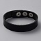 Imitation Leather Simple Plain Cord Bracelet with Alloy Buckles, Black, 8-5/8 inch(21.8cm)