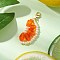 Orange Glass Pearl & Glass Beads Pendant Decorations, with 304 Stainless Steel Lobster Claw Clasps, Dark Orange, 50mm