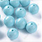 Opaque Acrylic Beads, Round, Sky Blue, 16x15mm, Hole: 2.8mm, about 220pcs/500g