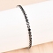 316 Surgical Stainless Steel Slider Bracelets, with Cubic Zirconia, Black, 10-1/8 inch(25.6cm), Link: 4x4x3mm