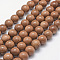 Synthetic Goldstone Beads Strands, Round, 12mm, Hole: 1mm, about 31pcs/strand, 14.2  inch~14.6 inch(36~37cm)