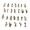 Alloy Charms, Initial Letter A~Z, Golden, 16~18x2~9mm