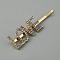Word LOVE Alloy Rhinestone Hair Bobby Pins, Hair Accessories for Girls, Light Gold, 63x20x7mm, LOVE: 20x47mm