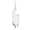 Mixed Gemstone Chips Beaded Moon Hanging Sun Catchers, with Glass Bullet and Natural Agate, with Iron Findings, 660mm