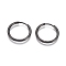 304 Stainless Steel Huggie Hoop Earrings, Hypoallergenic Earrings, with 316 Surgical Stainless Steel Pin, Electrophoresis Black, 12 Gauge, 20x2mm, Pin: 1mm, Inner Diameter: 16mm