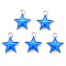 Platinum Plated Alloy Enamel Pendants, Star, Blue, 15.5x12.5x2mm, Hole: 1.6mm