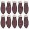 10Pcs Cattlehide Zipper Heads, Leather Zipper Puller, for Boot, Jacket, Luggage Bags, Handbags, Purse, Jacket Repairing, Coffee, 36x12mm