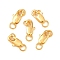 Brass Lobster Claw Clasps, with Soldered Jump Rings, Golden, Clasps: 10.5x5mm, Soldered Jump Rings: 4x0.7~0.8mm, Inner Diameter: 1.5mm