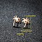 201 Stainless Steel Stud Earrings, Rose Gold, Tree, 8x11mm