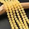 Natural Yellow Jade Bead Strands, Round, Grade A, 8mm, Hole: 1mm, about 48pcs/strand, 15.5 inch