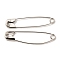 Iron Safety Pins, Platinum, 45x10x3mm, Pin: 0.8mm, about 500pcs/bag