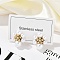 Ion Plating(IP) 304 Stainless Steel Flower Stud Earrings, with Platic Imitation Pearl and Rhinestone for Women, Golden, 19x16mm