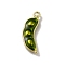 Aloy Enamel Pendants, Golden, Pea, 19x8.5x3mm, Hole: 1.5mm