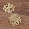 Brass Filigree Hair Barrette, with Iron Findings, Long-Lasting Plated, Flower, Golden, 42x42mm