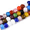 Handmade Millefiori Lampwork Beads Strands, Rondelle, Colorful, 8x5.5~6mm, Hole: 1.2mm, about 64~65pcs/strand, 15.35~15.94''(39~40.5cm)