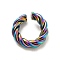 Ion Plating(IP) 304 Stainless Steel Open Jump Rings, Twist Round Ring, Rainbow Color, 9 Gauge, 11x3mm, Inner Diameter: 6mm