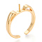 Brass Cup Peg Ring Settings, Adjustable Ring Settings for Half Drilled Beads, Cadmium Free & Nickel Free & Lead Free, Real 18K Gold Plated, 2.5mm, Adjustable, Pin: 0.7~0.8mm