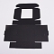Paper Candy Boxes, Bakery Box, with PVC Clear Window, for Party, Wedding, Baby Shower, Square, Black, 9.5x9.5x3.5cm