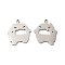 Non-Tarnish 201 Stainless Steel Pendants, Monster Charm, Stainless Steel Color, 19.5x18x1mm, Hole: 1.4mm