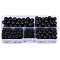 316 Pcs Synthetic Black Stone Round Beads Sets, 4mm/6mm/8mm/10mm Beads, Hole: 0.9~1.3mm