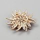 Булавки для лацкана из цветочного сплава со стразами для свадебной вечеринки&nbsp;JEWB-WH0001-42G-04-2
