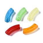 Акриловые бусины, имитация драгоценных камней, изогнутая трубка, разноцветные, 34.5x13x11 мм, отверстие : 3.5 мм, Около 155 шт / 500 г