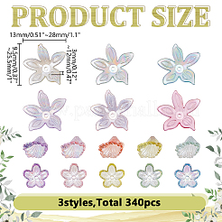 320шт 16 цвета прозрачные акриловые бусины&nbsp;TACR-AR0001-31