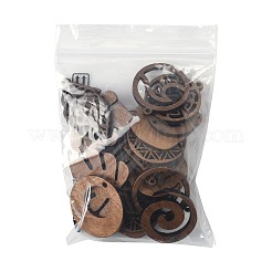 18 шт. подвески из натурального орехового дерева в 9 стилях&nbsp;WOOD-FS0001-49