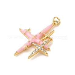 Покрытие стойки латунь микро паве прозрачный кубический цирконий и подвески с эмалью&nbsp;KK-S366-08G