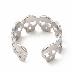 Кольцо-манжета с открытым черепом из нержавеющей стали 304&nbsp;RJEW-B027-31P