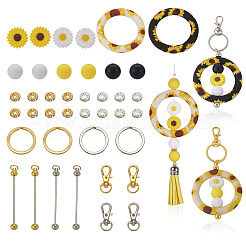 Наборы для самостоятельного изготовления брелока-подсолнуха из железных бусин&nbsp;DIY-TA0010-21