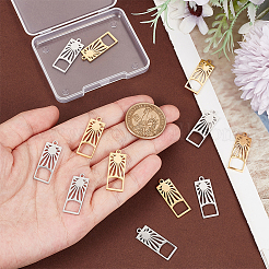 12 шт. подвески из нержавеющей стали 201 двух цветов&nbsp;FIND-UN0003-98