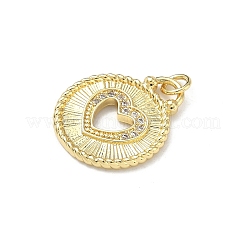 Латунные микропаве прозрачные подвески с фианитом&nbsp;KK-P350-09G