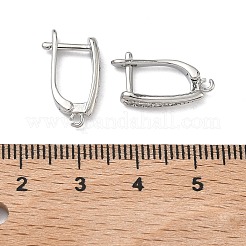 Латунные серьги-кольца из прозрачного кубического циркония&nbsp;KK-H256-06P