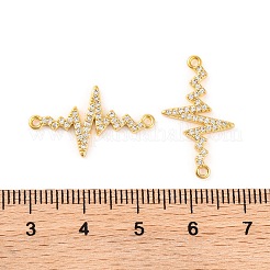 Шармы-соединители из латуни с микропаве из прозрачного кубического циркония&nbsp;KK-U017-01B-G