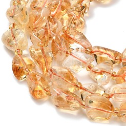 Нити из нагретых натуральных цитриновых бусин&nbsp;G-L634-A02-02