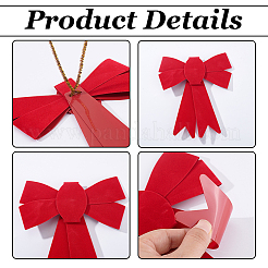 10 шт. рождественские украшения из ПВХ с большим бантом&nbsp;AJEW-ME0001-68