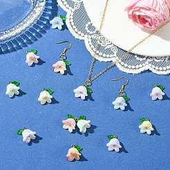 90шт. 9-х цветные акриловые цветочные подвески&nbsp;PALLOY-CJ00074